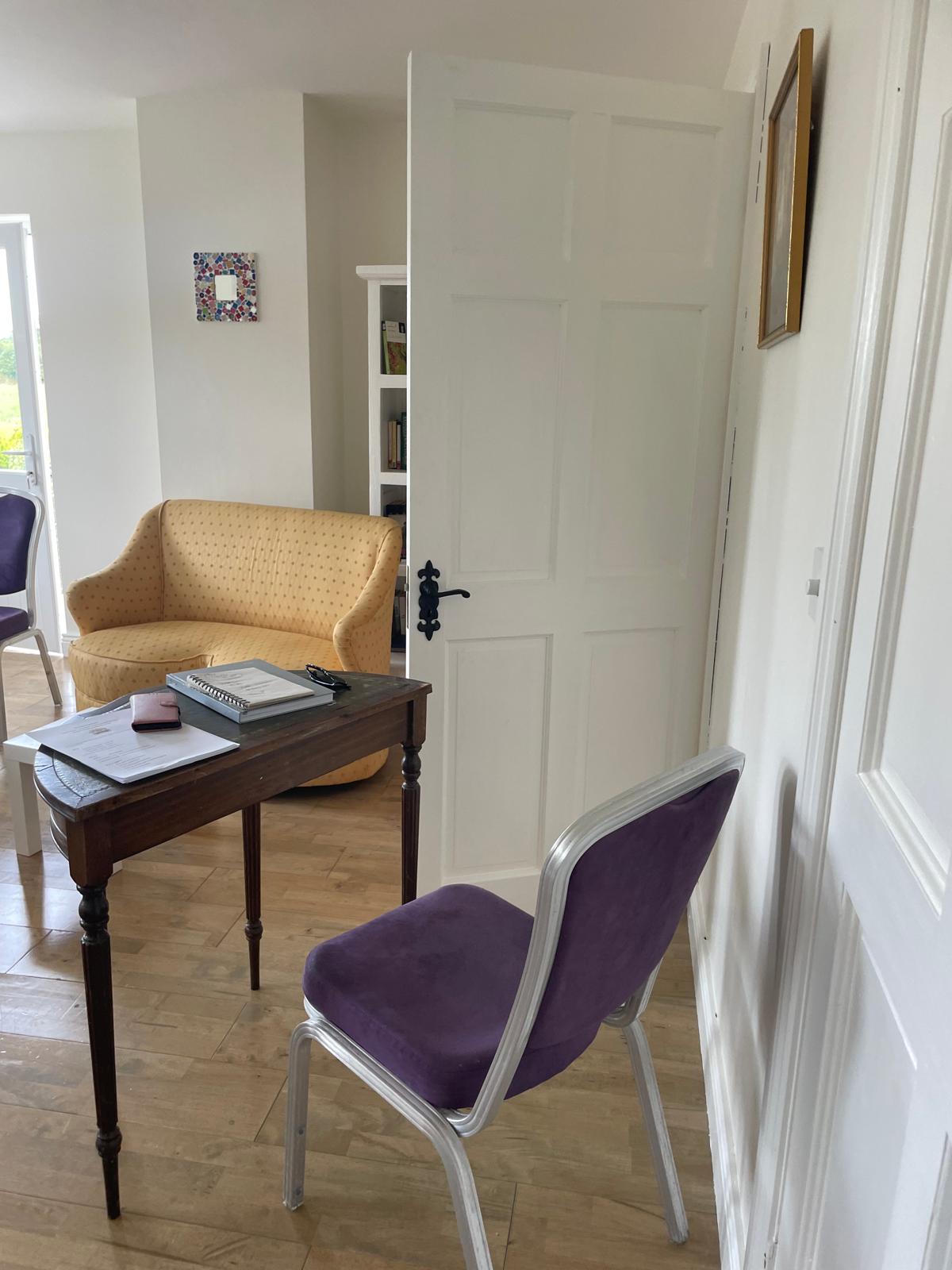 Desk and sofa